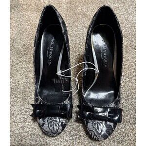 Hollywould For Target Lauren F10991 Women Size 6 Black Sliver Sequence W/Bow New